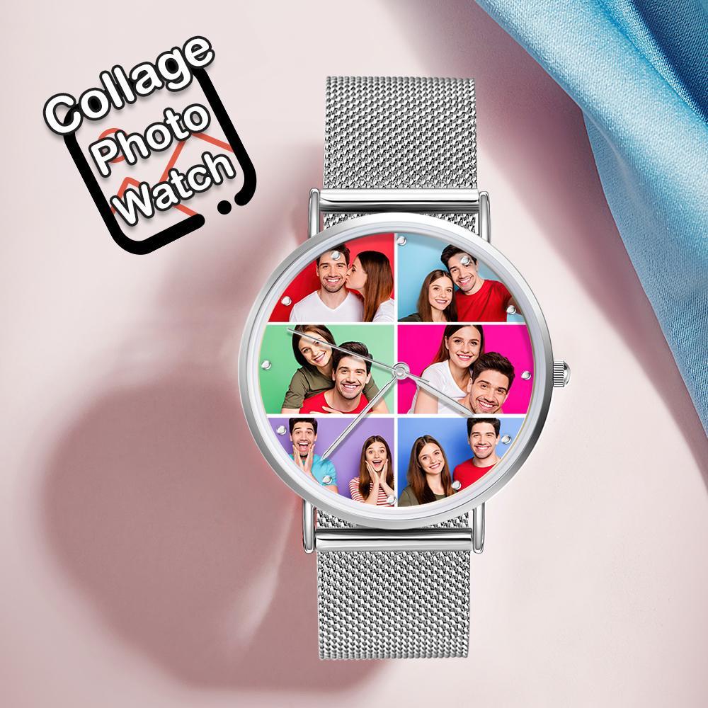 Custom Photo Watch Personalized Collage Photo Watch for Lover - 