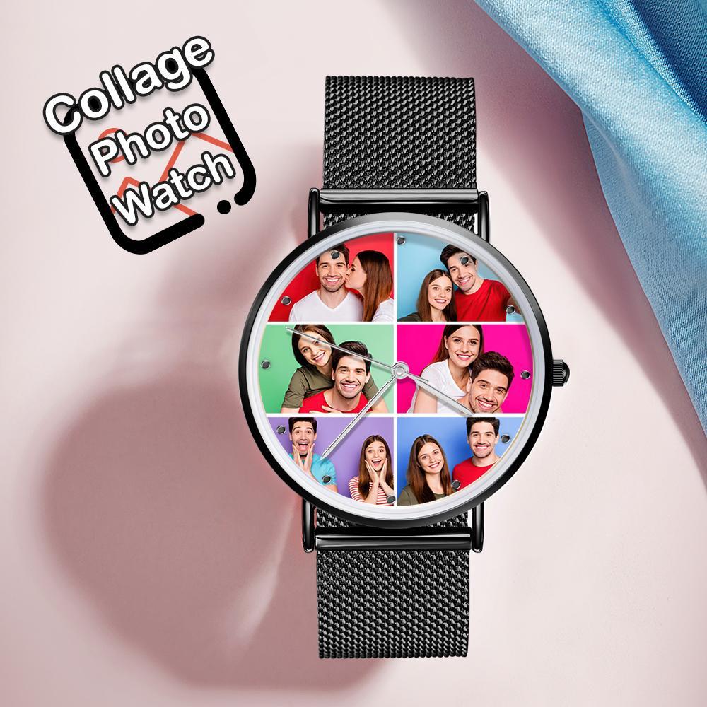 Custom Photo Watch Personalized Collage Photo Watch for Lover - 