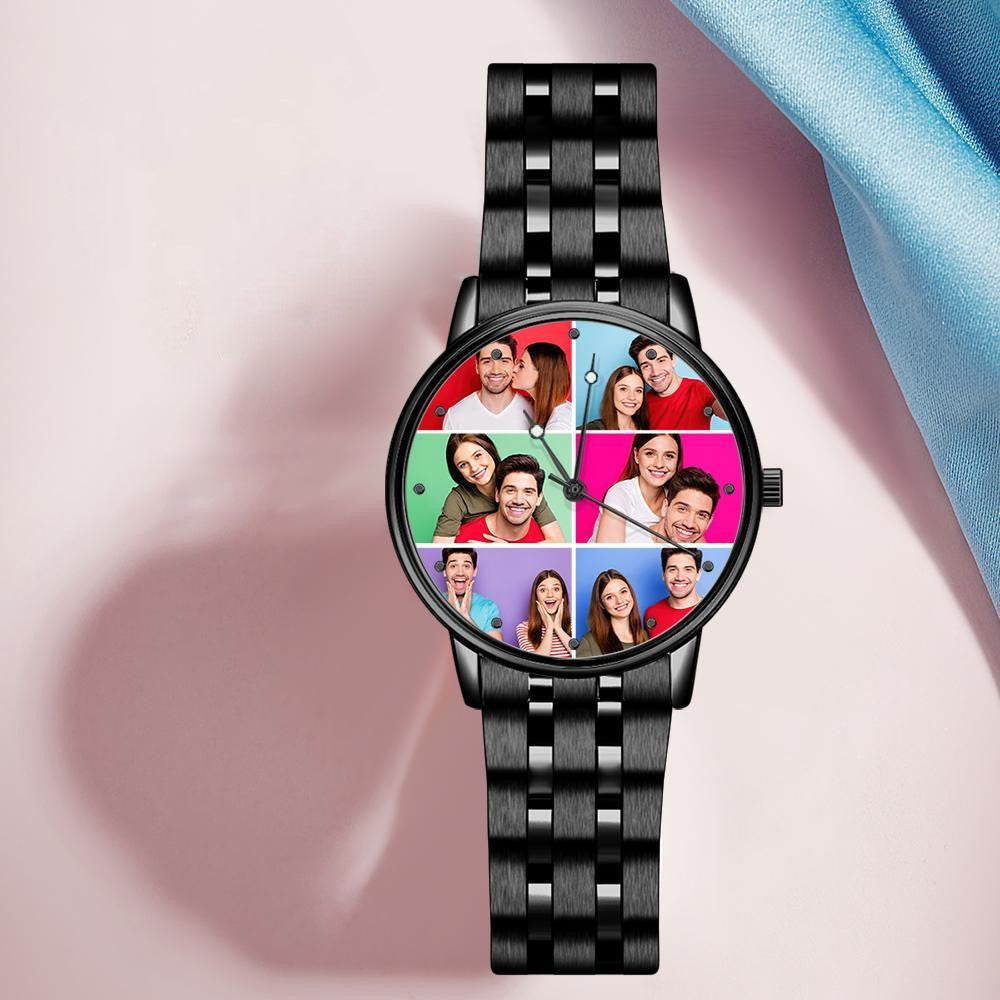 Custom Photo Watch Personalized Collage Photo Watch Gift for Her - 