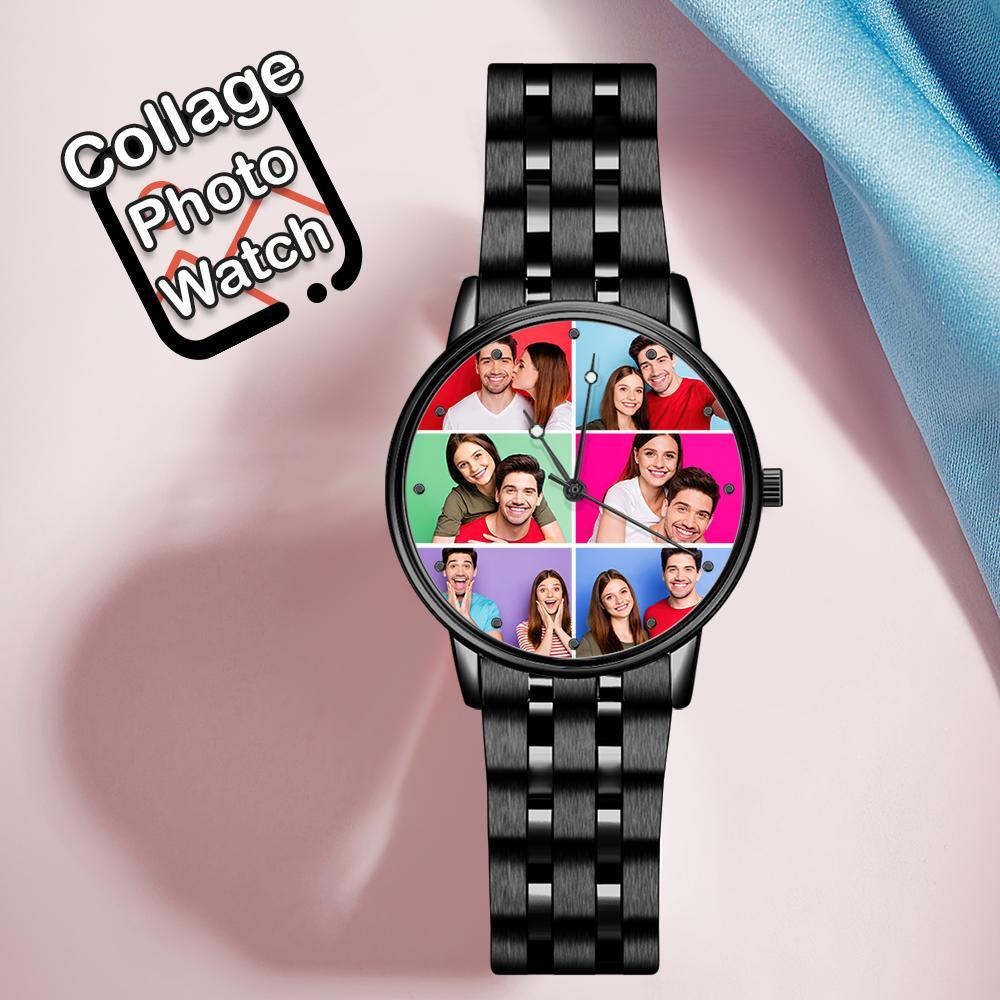 Custom Photo Watch Personalized Collage Photo Watch Gift for Her - 