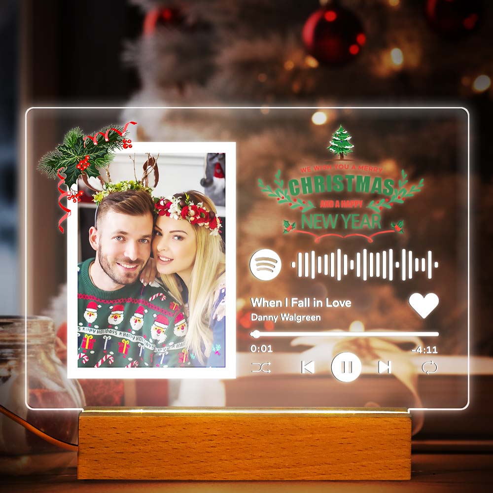 Custom Spotify Code Lamp Personalized Photo Light Night Custom Christmas Gift for Boyfriend