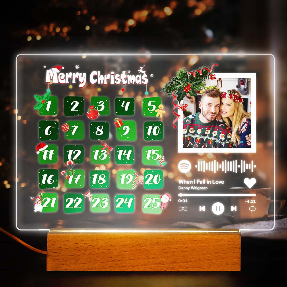 Custom Spotify Code Lamp Personalized Calendar Light Night Custom Christmas Gift for Girlfriend