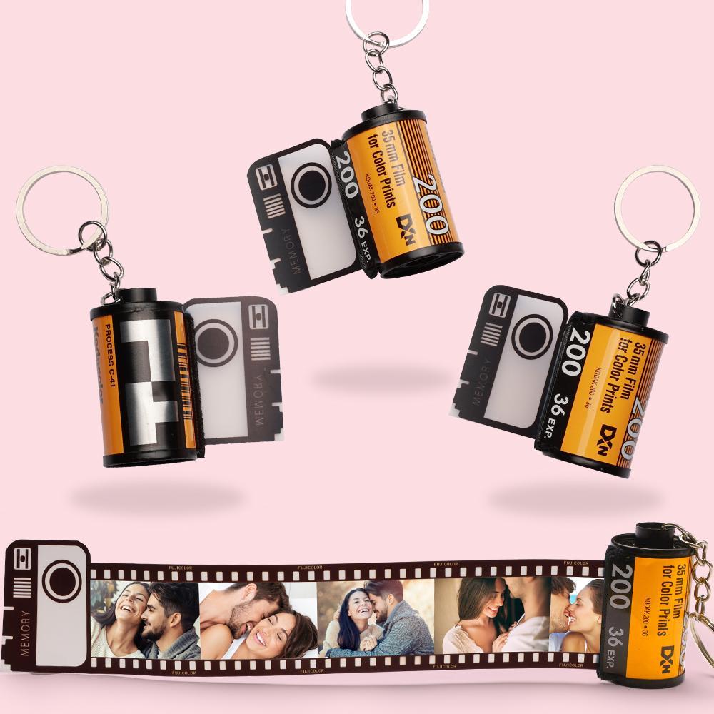 Personalized Photo Film Roll Keychain -Keychain With Picture And Song-Gift For Her - 