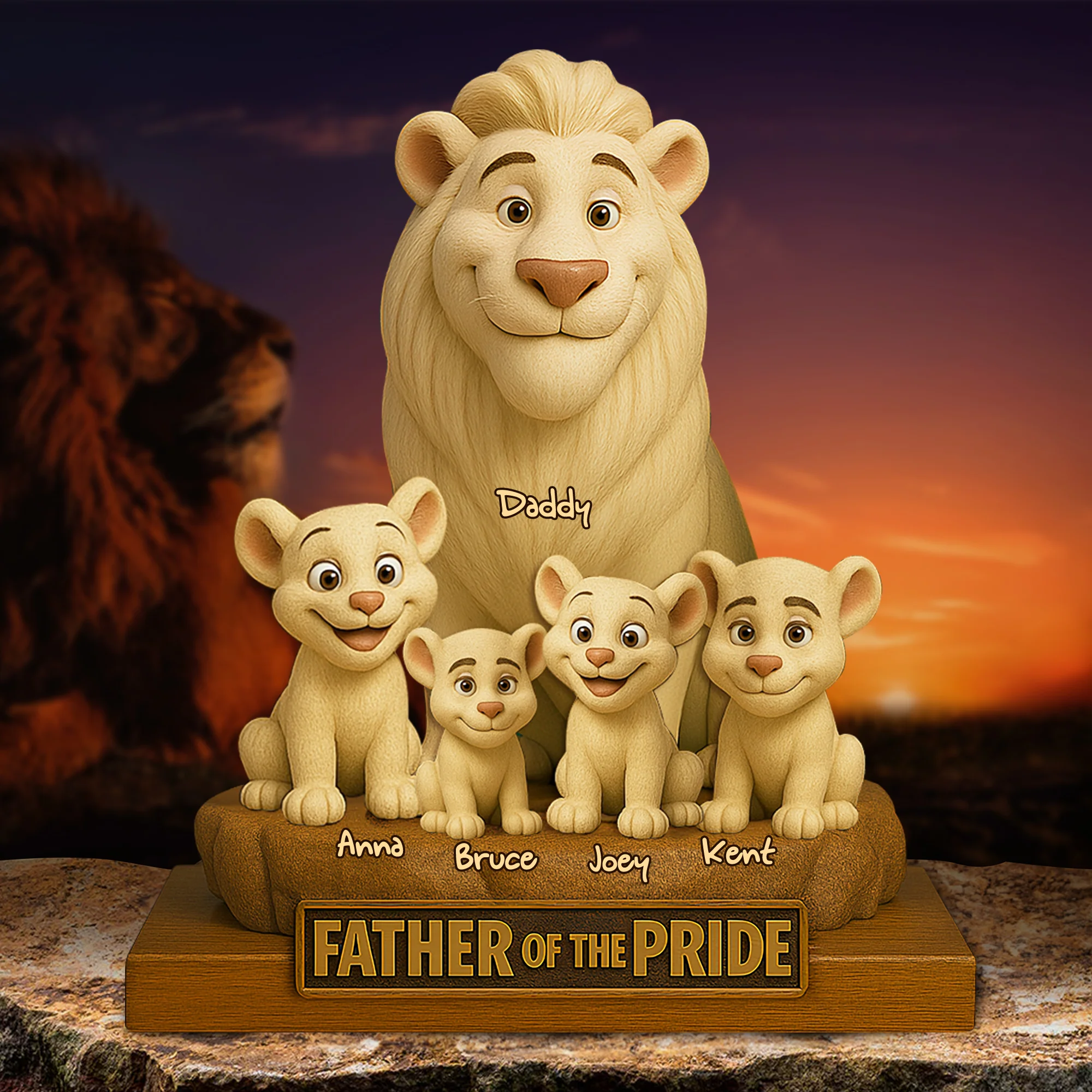 Lion Dad Of The Pride Acrylic Plaque - Personalized Gift For Father - 
