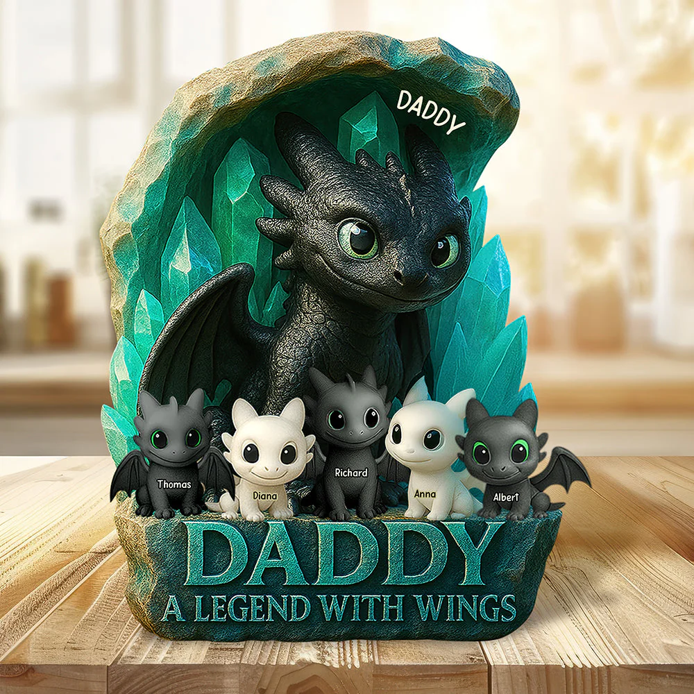 Dragon Dad Plaque - Personalized Gifts For Father - 