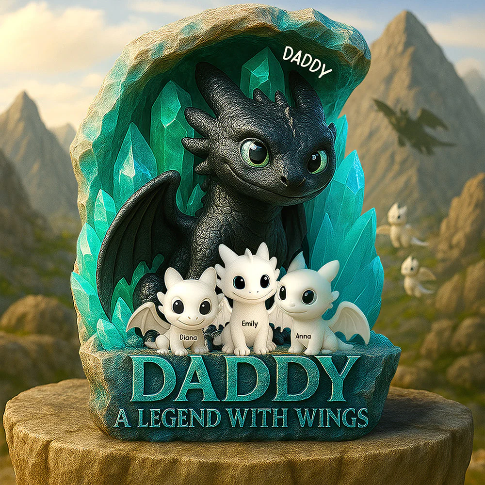 Dragon Dad Plaque - Personalized Gifts For Father - 