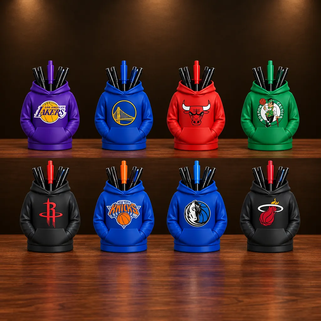 Basketball Hoodie Desk Organizer, Pen Pencil and Utensil Holder Fan Gift - 