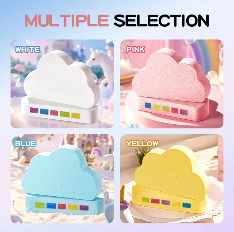 Clouds and Rainbow Bath Bombs for Kids Fizzy Bubble Bath Gentle Skin Nourishing Spa Fun for Children