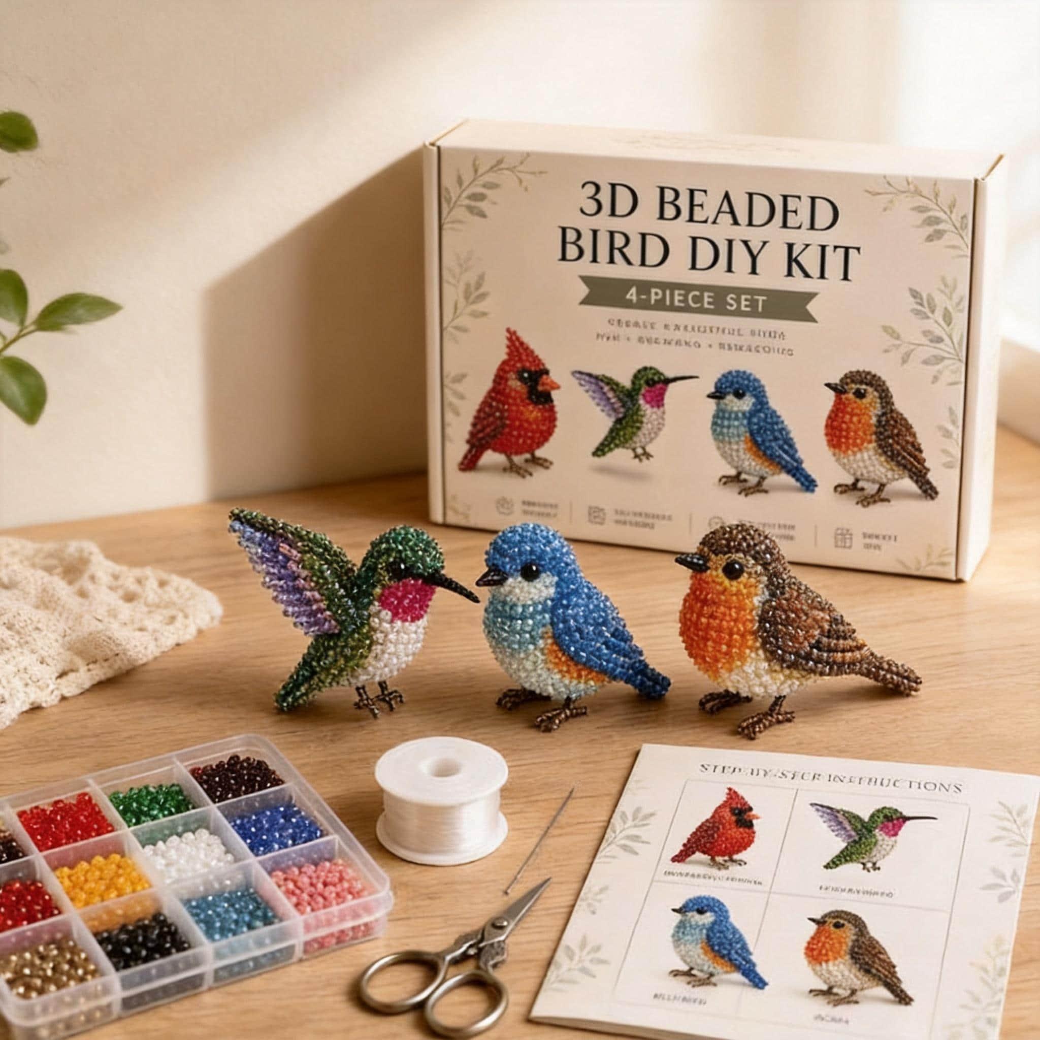 Petite 3D Beaded Animal Craft Kit Craft Hobby for Relaxation - 
