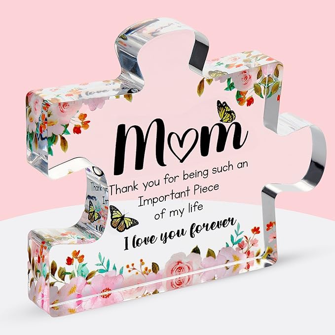Custom Cute Engraved Acrylic Block Puzzles Piece - Adorable Gift ffor Mom