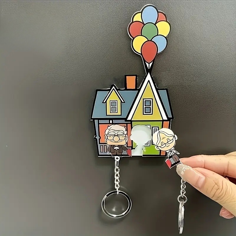 Up Couple Keychain Holder Creative Wall Sticker Couple Pendant Cartoon Gift - 