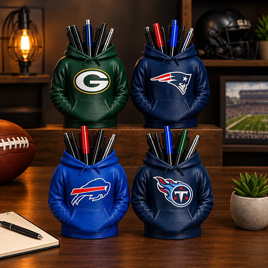 3D Printed Football Hoodie Pen Holder | Team Desk Organizer - 