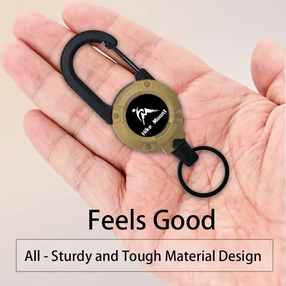 3 In 1 new multifunctional Retractable Pull Reel Carabiner Keychain, Strong Steel Wire Rope Buckle,Outdoor Sport Keychain Tool keychain accessories - 