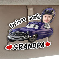 Custom Kids' Face Racing Cars Personalized Car Visor Clip Drive Safe Father's Day Gifts