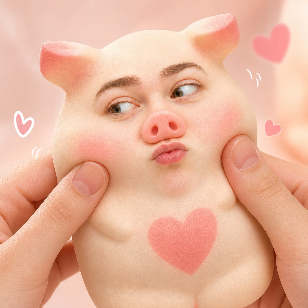 Custom Face Slow-Rising Pig Squishy Toy – Personalized Stress Relief Squeeze Toy