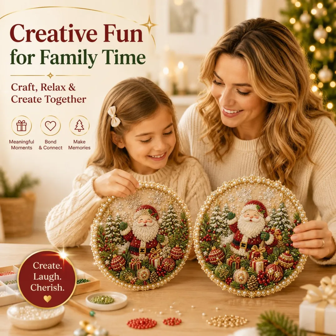 Seasons & Holiday Pearl Art Hanging Wreath Kit – Create Sparkling Holiday Memories With Your Family - 