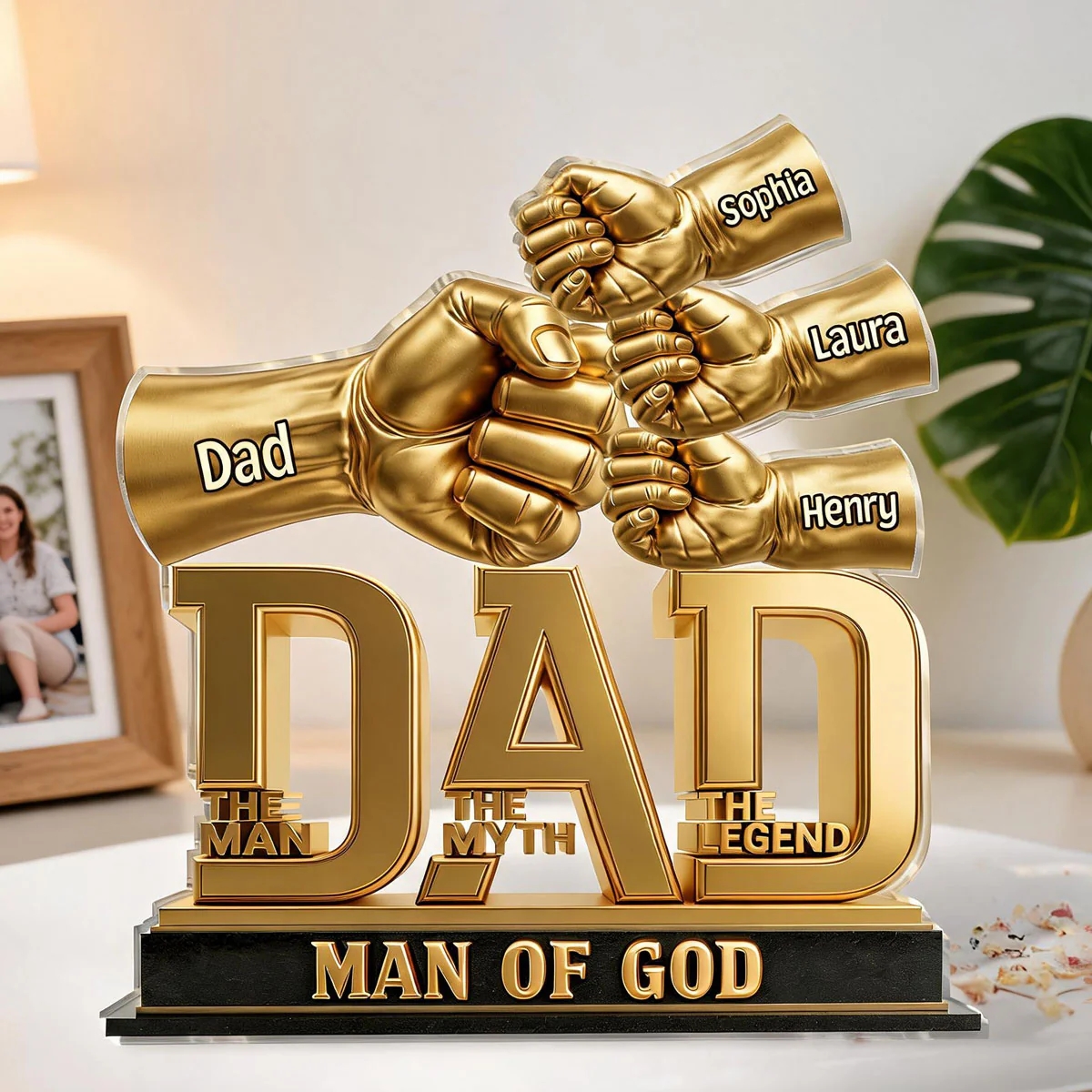 Personalized Custom Shaped Acrylic Plaque-Dad The Man The Myth The Legend - 