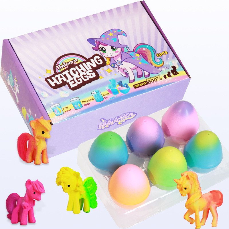 Unicorn Hatching Rainbow Eggs for Kids Hatchimals- 6 Pack Unicorn Toys for Boys & Girls, Birthday Easter Basket Stuffers Gift Ideas for Kids - 