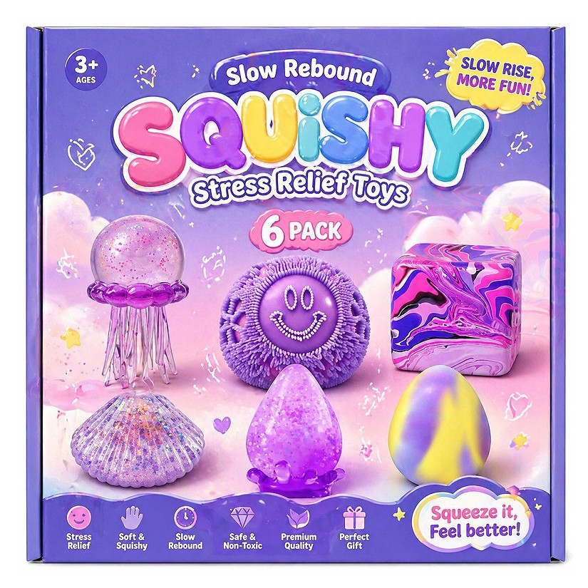 Mystery Dumpling Squeeze Countdown Blind Box 24 Pack Random Squishy Toys Ideal Gift for Kids - 