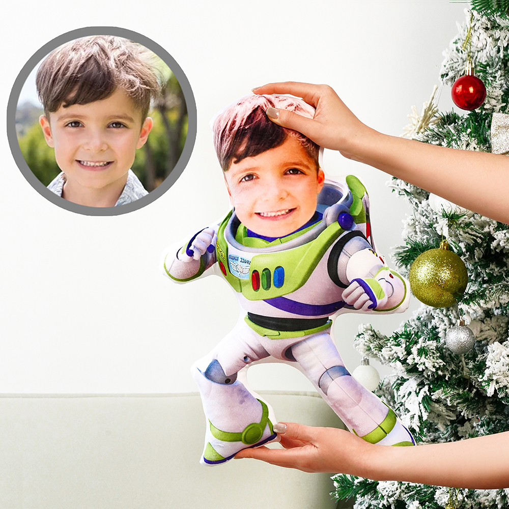 Custom Face Pillow Personalised Photo Pillow Buzz Lightyear Fighting MiniMe Pillow Gifts for Kids