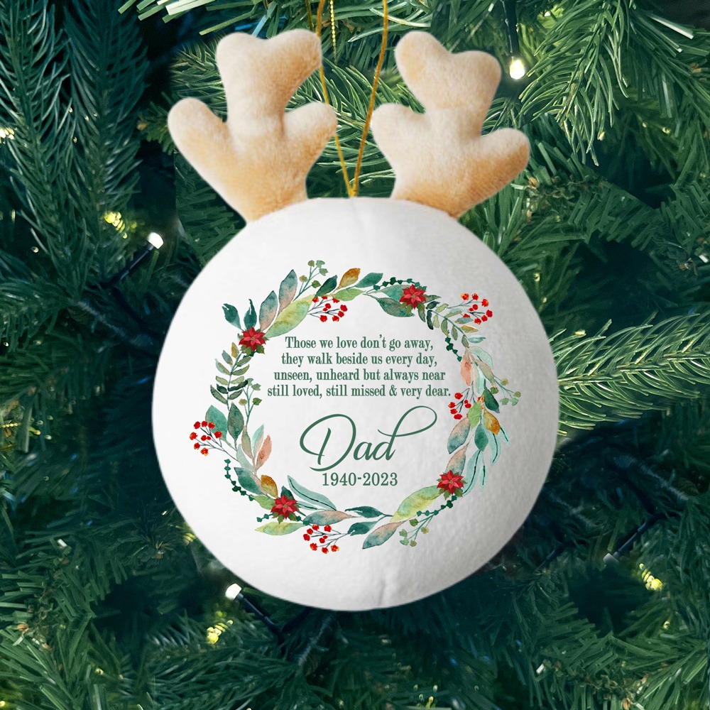 Memorial Wreath - Personalised Fabric Christmas Ornament - MiniMePillowAU