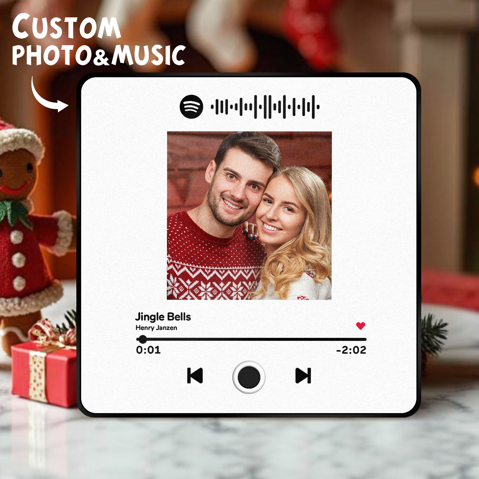 Personalized Music Fridge Magnet Spotify Customized Music Fridge Magnet Can Play Songs Gifts for Lovers Christmas Gift - MiniMePillowAU