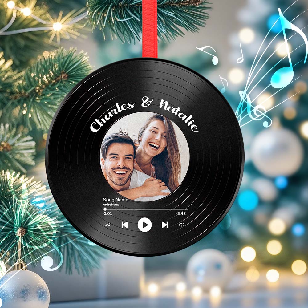 Custom Music Vinyl Record Christmas Ornaments Play Music, Relive Cherished Memories - MiniMePillowAU