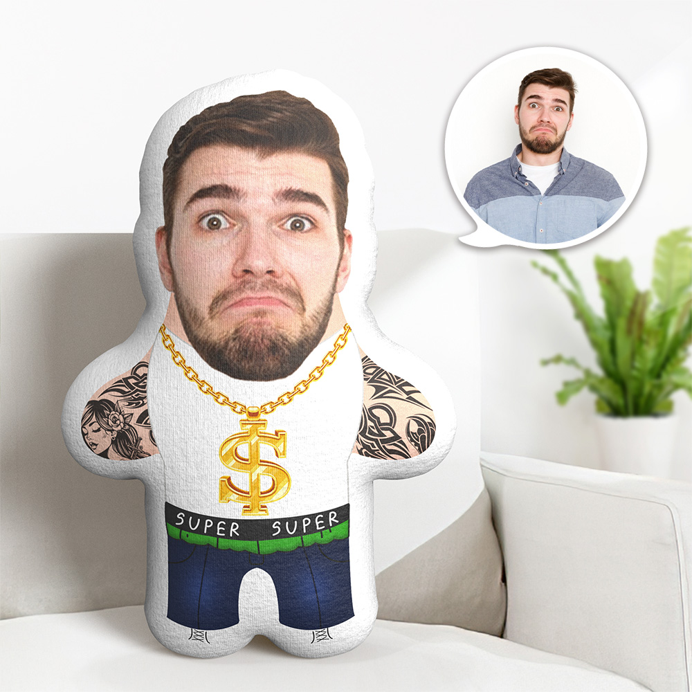 Custom Minime Pillow Gangster Tattoo Personalized Face Pillow - MiniMePillowAU