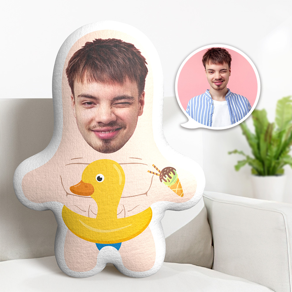 Custom Photo Face Pillow Rubber Duck Ring Face Pillow - MiniMePillowAU