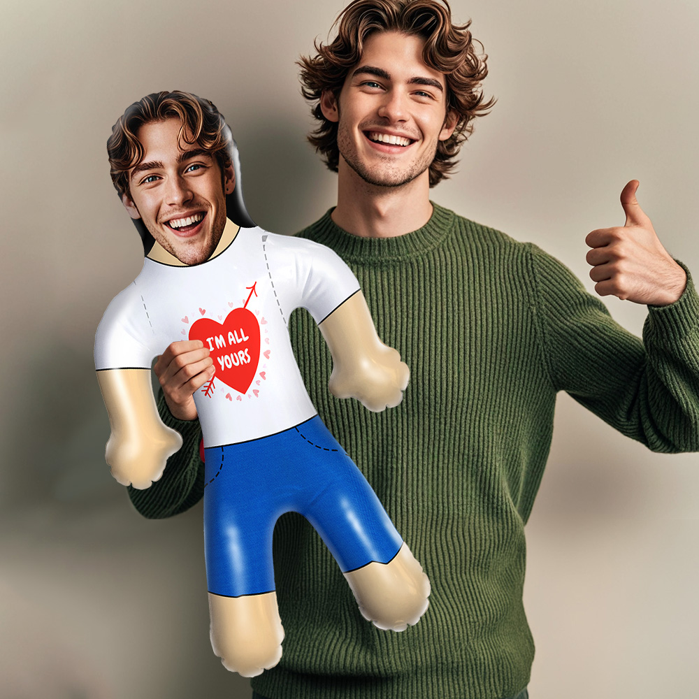 Personalized Couple Blow Up Doll Custom Your Face & Text Air Minime Doll - MiniMePillowAU