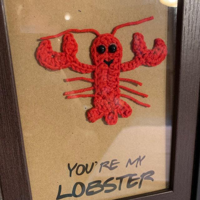 YOU'RE MY LOBSTER Greeting Card Handmade Crochet Greeting Card 3D Knitted Card - MiniMePillowAU