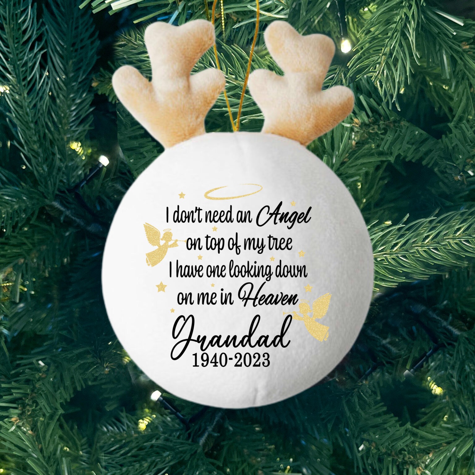 Angels - Personalised Fabric Christmas Ornament - MiniMePillowAU