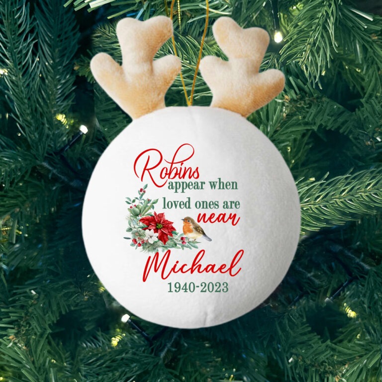 Memorial Robin - Personalised Fabric Christmas Ornament - MiniMePillowAU