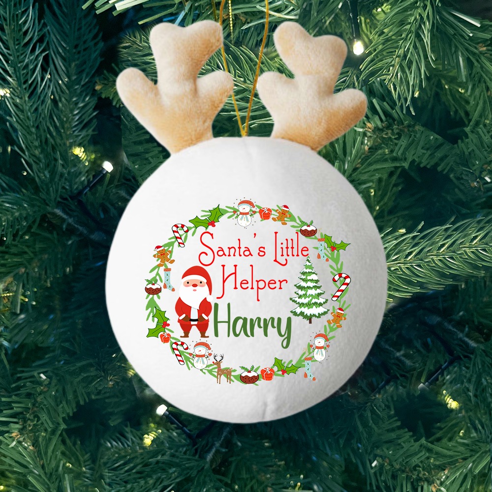Santa's Little Helper - Personalised Fabric Christmas Decoration - MiniMePillowAU