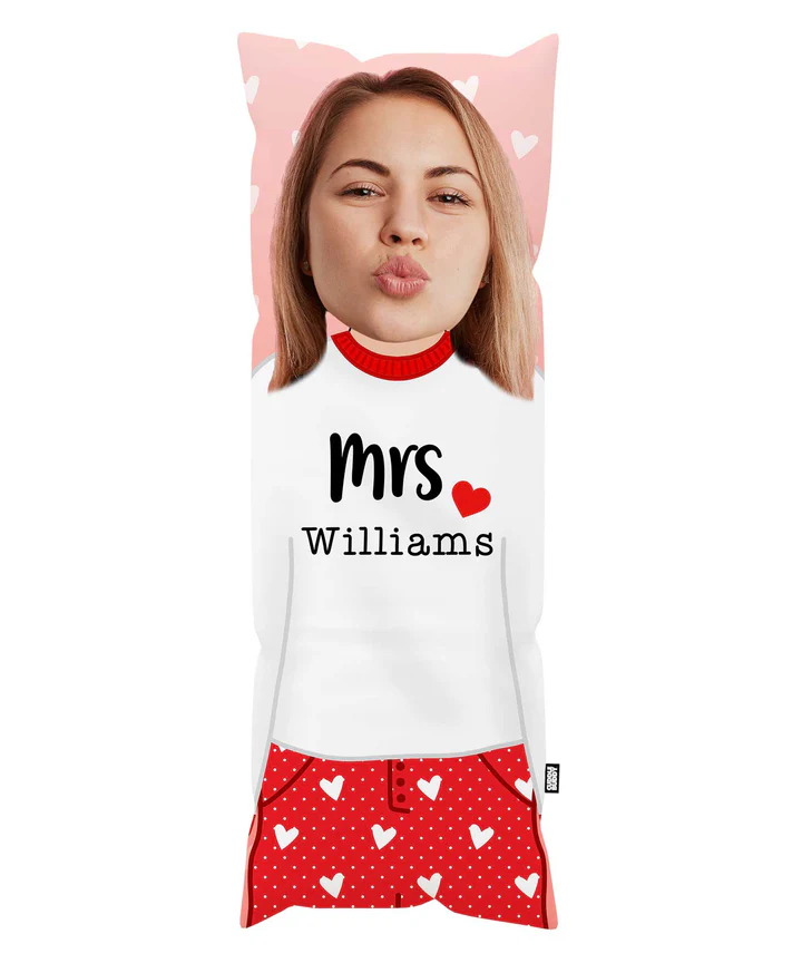 Custom Cuddle Pillow for Custom Mr & Mrs Family Name Gift for Married Couples - MiniMePillowAU