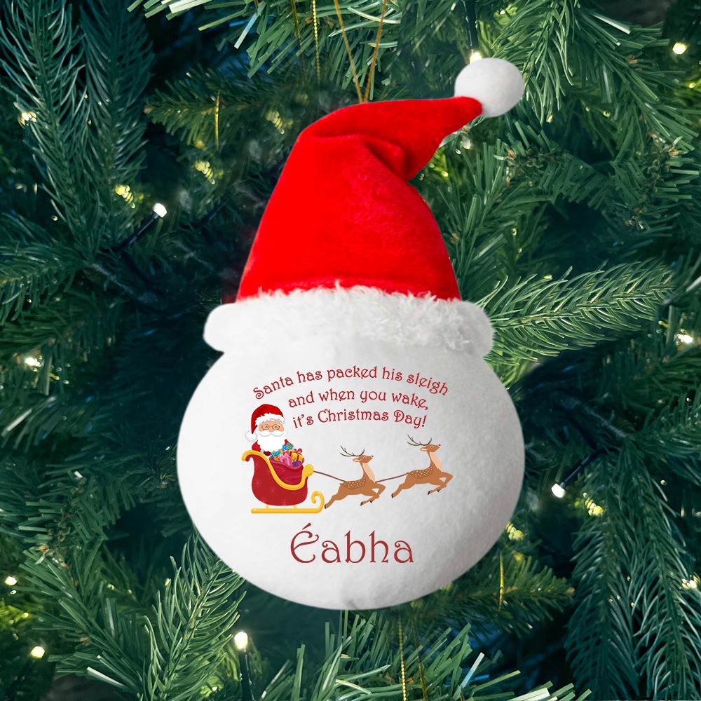 Santa's Packed His Sleigh - Personalised Fabric Christmas Decoration - MiniMePillowAU