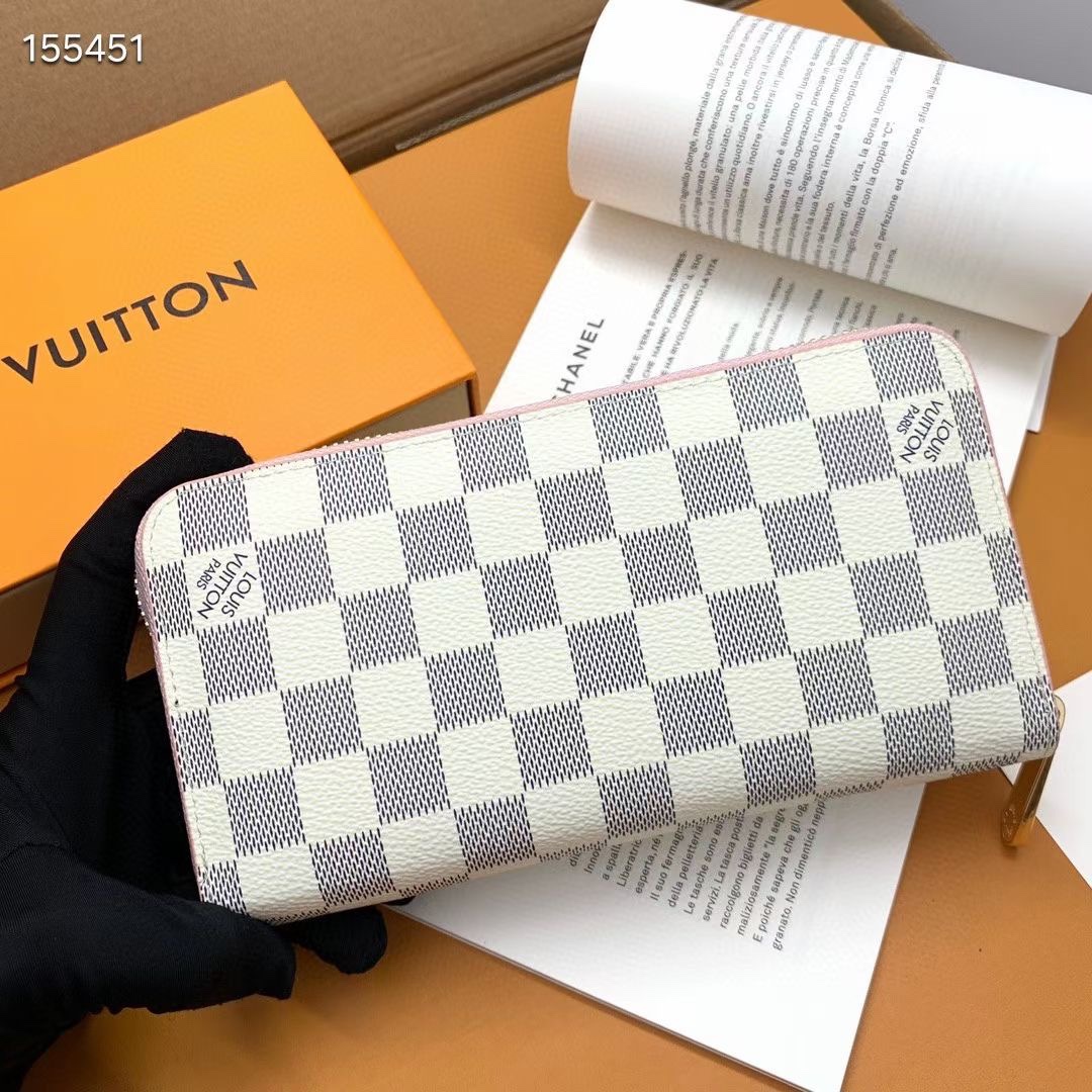 ルイ・ヴィトン ポルトフォイユ・クレマンス ダミエ・アズール ラウンドファスナー長財布