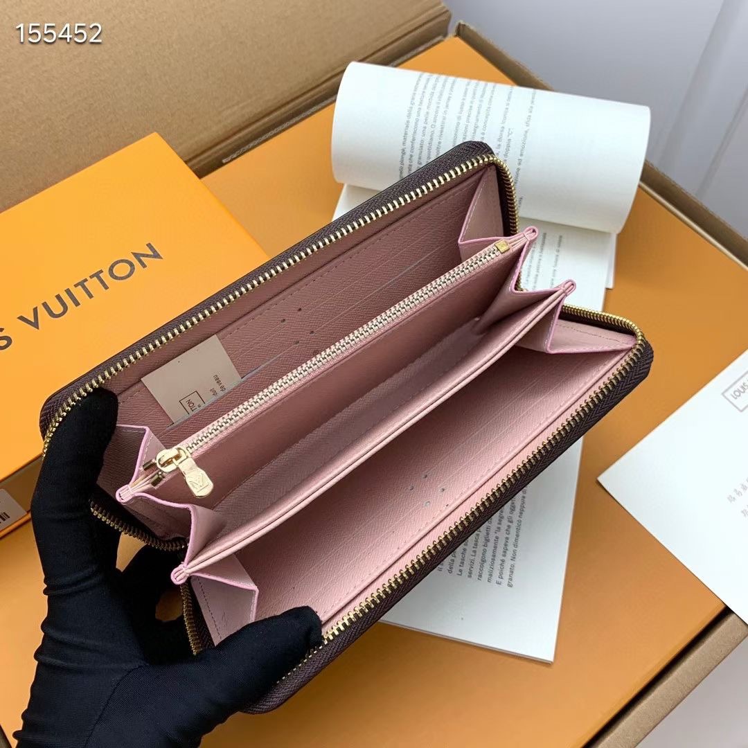 ルイ・ヴィトン ポルトフォイユ・クレマンス ダミエ・エベヌ ラウンドファスナー長財布