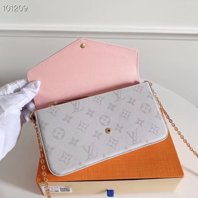 ルイ・ヴィトン ポシェット・フェリシー モノグラム アンプラント ホワイト