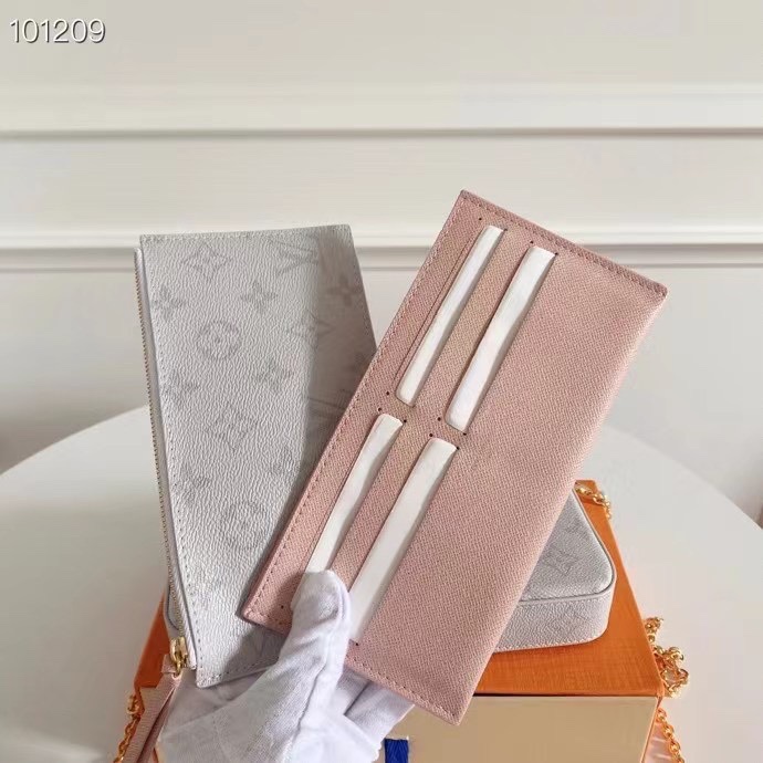 ルイ・ヴィトン ポシェット・フェリシー モノグラム アンプラント ホワイト