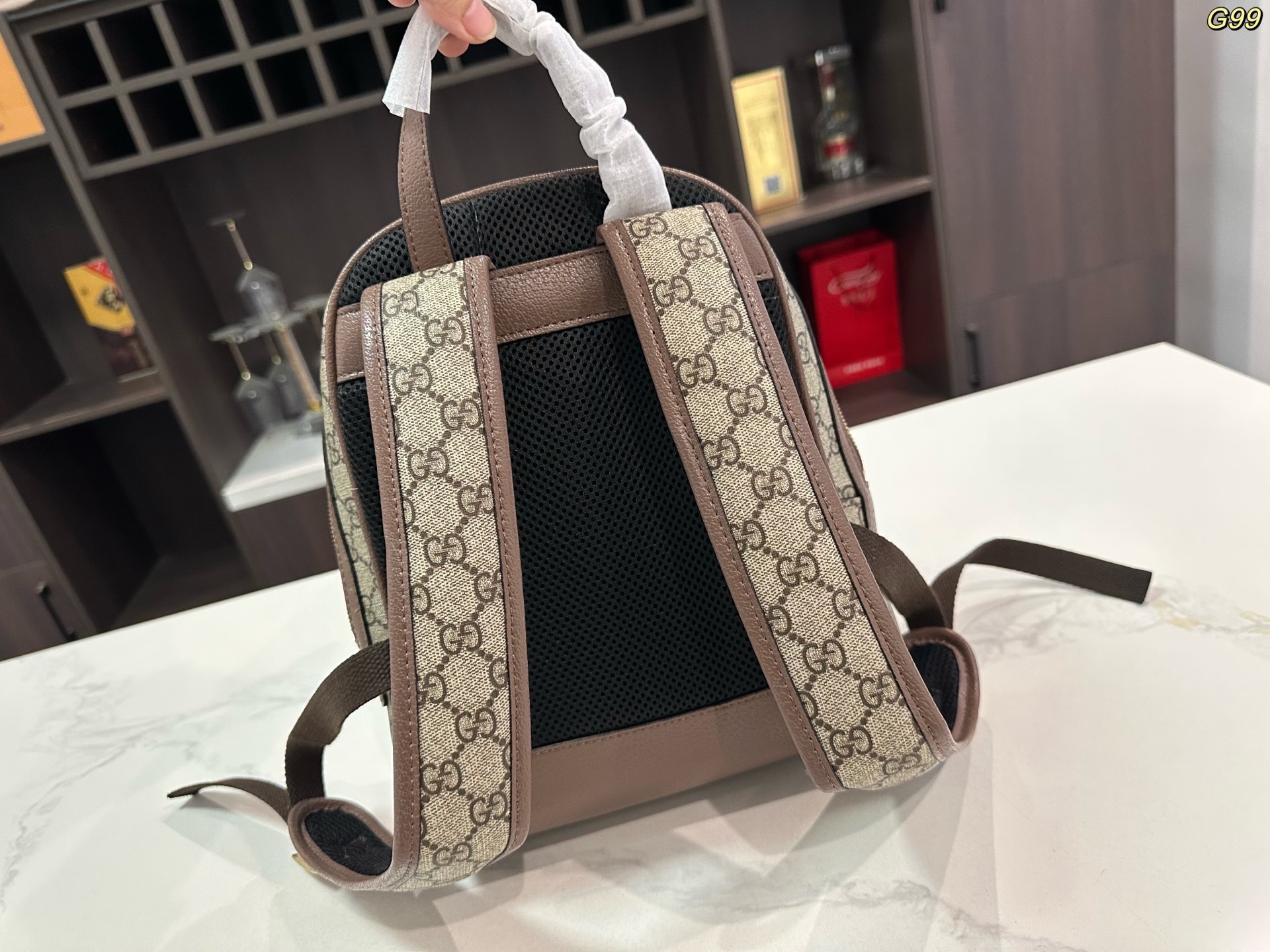 Gucci Disney コラボレーションシリーズ ドナルドダックGGプリントバックパック 30*22cm ユニセックス リュックサック