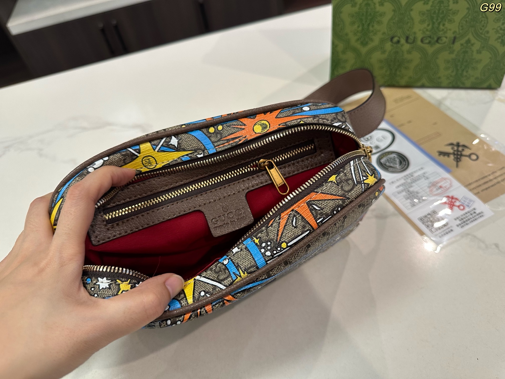 Gucci Disney コラボレーションシリーズ ドナルドダックGGウエストバッグ 14*24cm ショルダーバッグ チェストバッグ クラシック万能百搭
