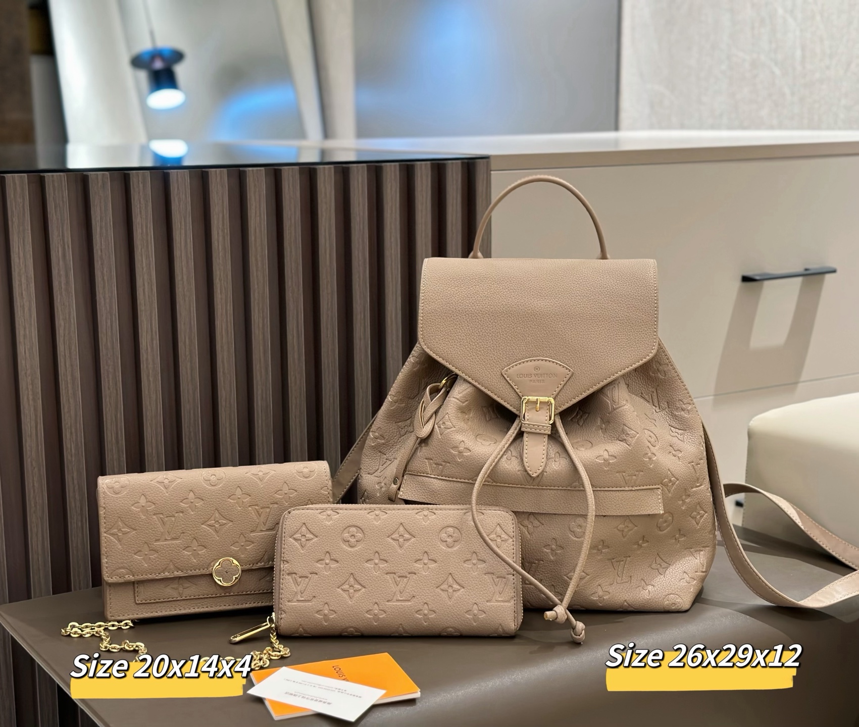 LV高級感 モノグラム バッグ 3 点セット