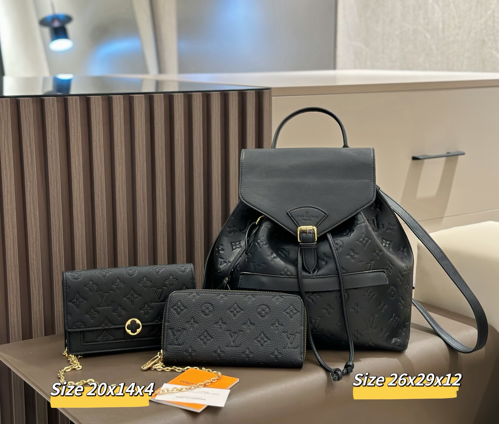 LV高級感 モノグラム バッグ 3 点セット