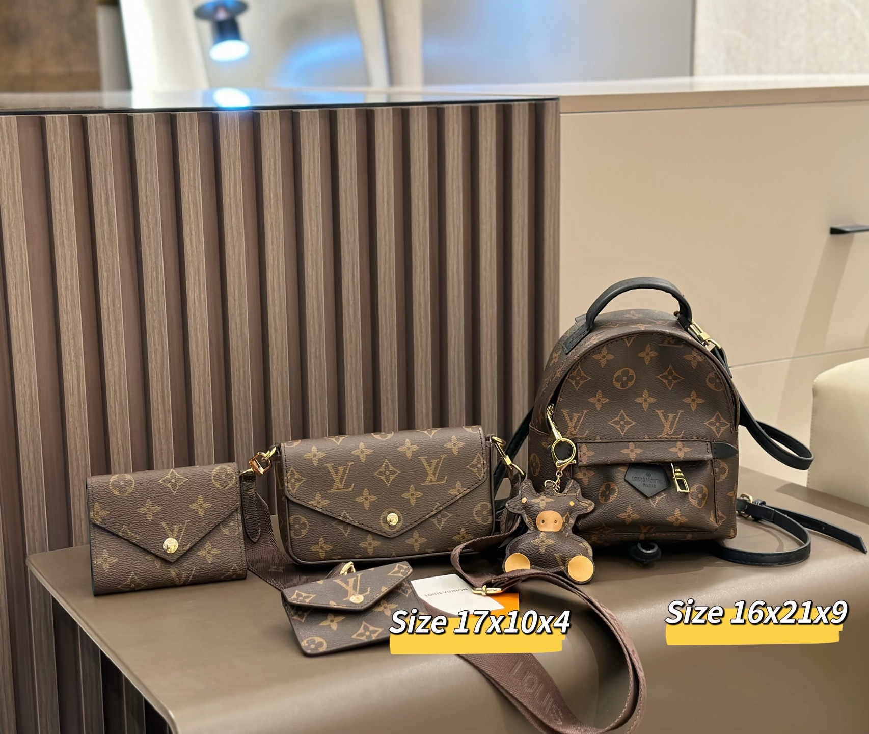 LV高級感 モノグラム バッグ 3 点セット