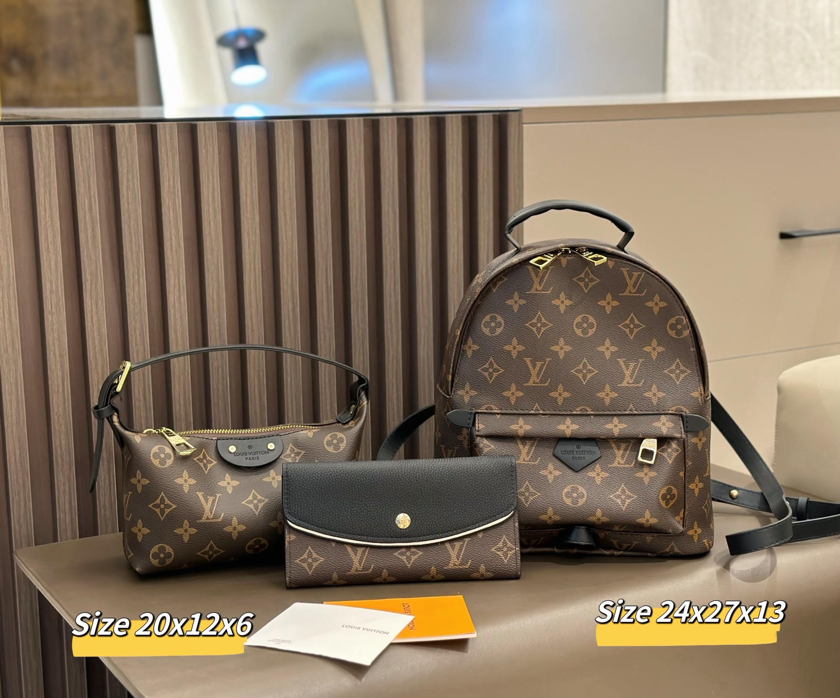 LV高級感 モノグラム バッグ 3 点セット