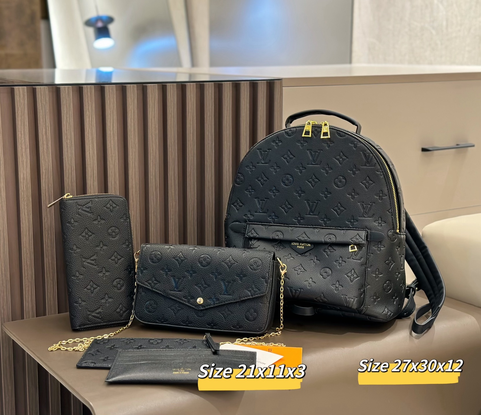 LV高級感 モノグラム バッグ 3 点セット