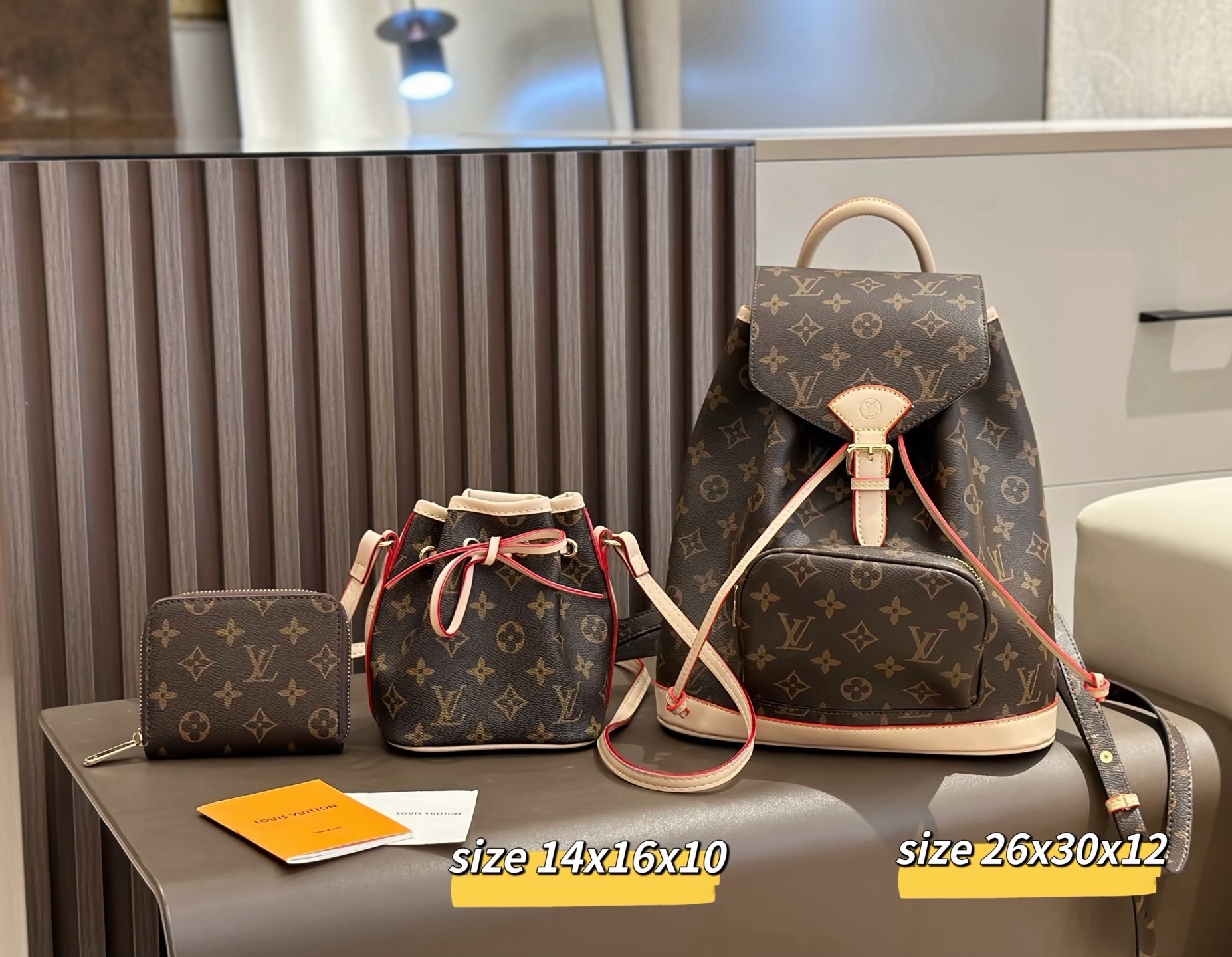 LV高級感 モノグラム バッグ 3 点セット