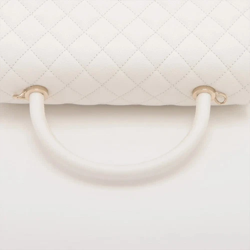 Chanel Coco handle 29 S Caviar Skin 2 Way Handbag White Gold Metal Fittings rand - Picture 5 of 17