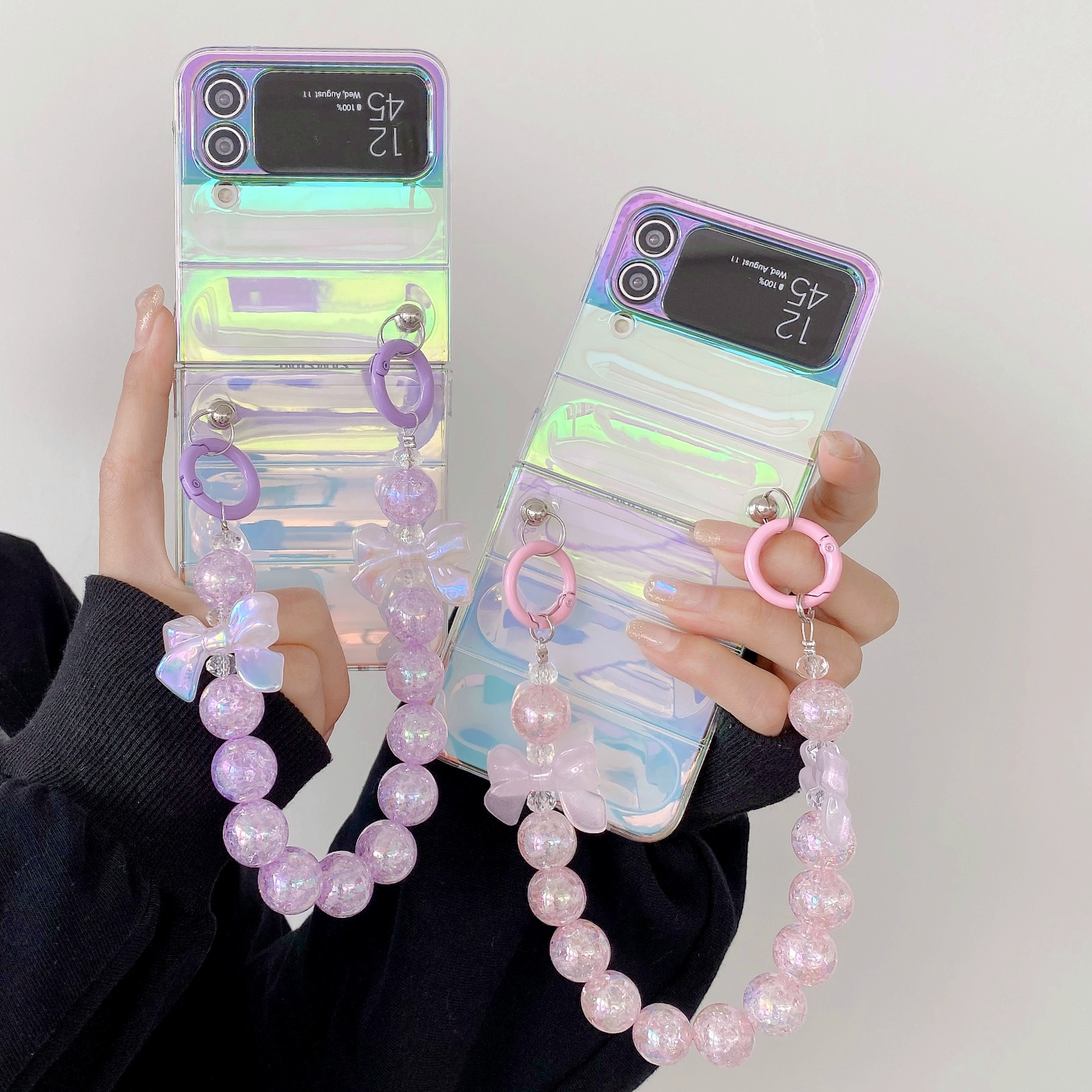 สำหรับ Samsung Galaxy Z Flip5/4/3 Dazzle Color Aurora โทรศัพท์มือถือกรณีป้องกัน